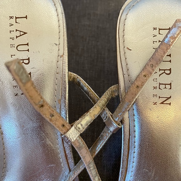 Lauren Ralph Lauren Strappy Gold Slingback Sandal! Size 7.5. See Notes & Photos! - Picture 14 of 16